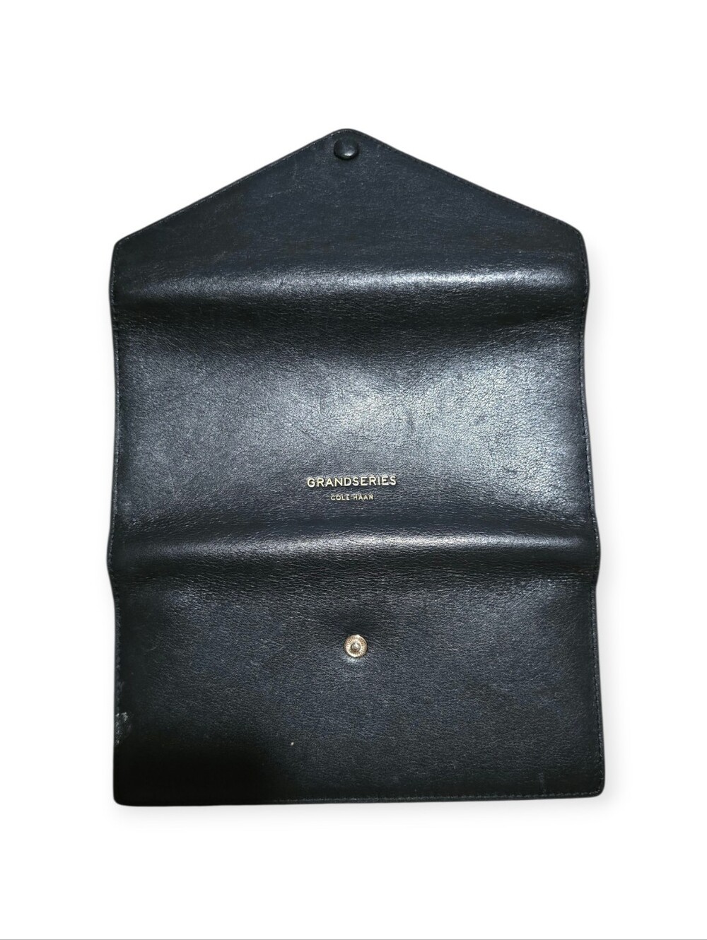 Cole Haan Black Leather GrandSeries Long Wallet with Gold Logo - Picture 5 of 6